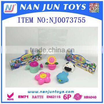 2016 Hot Sale Squirt Animal Rubber Baby Bath Toys Set