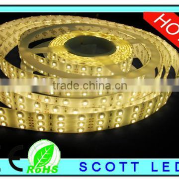 Epistar 3row 3528 smd 360leds/m Warm White Flexible LED Strip ip65 dc12v input; warm white led strip ip65