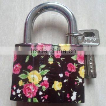 New Style Classic top grade Colorful arc atomic key pattern printing iron padlock