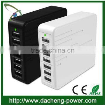 Hotly selling 5V 9A 45W 7 port usb charger with AC cable for all phone and Ipad