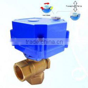 New design TF CWX-25S 3port auto-control motor electric Mini ball valve with manual surface