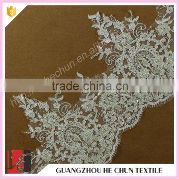 HC-2409-1 Hechun Latest Items Bead Custom Embroidery Lace Bridal Trim