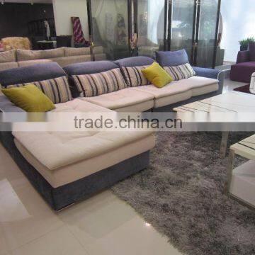 China Guangzhou manufacturer cheap mordern L shape fabric sofa living room furniture