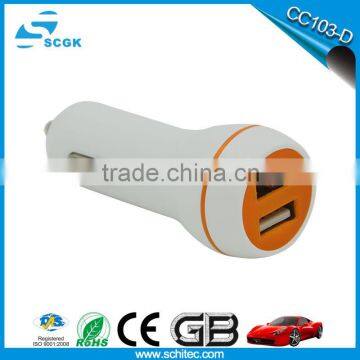 2016 SCGK led circle dual usb car charger