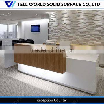 Luxury led lighting white reception counter table
