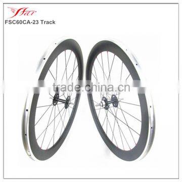 Chinese carbon alloy track disc wheel 60mm high profile, Aluminum alloy wheels with Novatec bicycle hubs