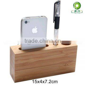 wood pen holder phone holder