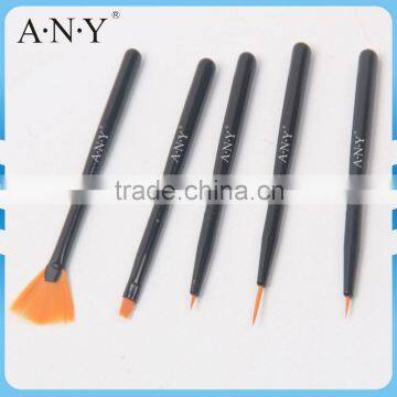 ANY Cheap Nail Art Beauty Design Black 5PCS Mini Wood Nail Brush Set