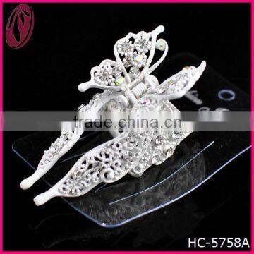 Hot Selling Decorative Rhinestone Metal Butterfly Hair Accessory