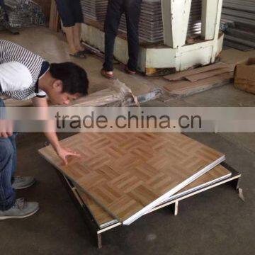 RP New Good Quality Interlocked Wood Portable Dance Floor For Sale With Trolley