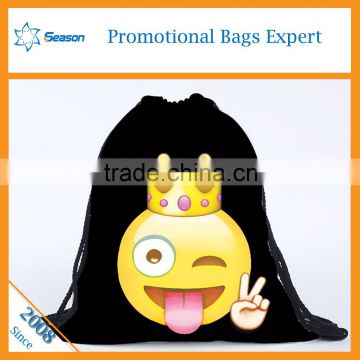 Printed drawstring bags shopping bag reusable emoji bag                        
                                                                                Supplier's Choice