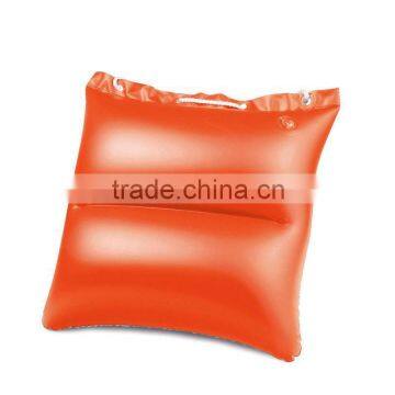Inflatable Beach PILLOW & BAG - Travel Camping Neck & Head Plastic Cushion orange