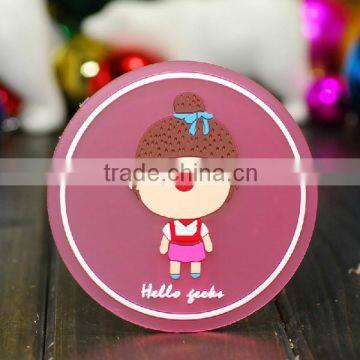 Custom high quality cartoon rubber tea cup coaster