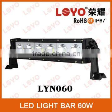 13.5inch 60w single led light bar IP67 flood/spot/combo beam rally led working light bar