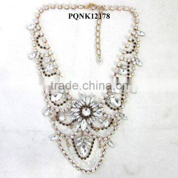 China manufacture personalized full crystal rhinestone jewelry women bridal necklace