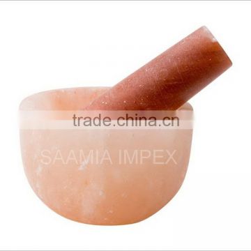 Mortar and Pestle made from Himalayan Rock Salt