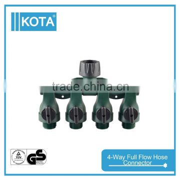 Garden Accessory 4-Way Full Flow Hose Connector