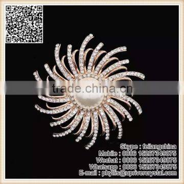 Beautiful Shiny Crystal Lillies Flower Brooch Pin For Gift photo-3