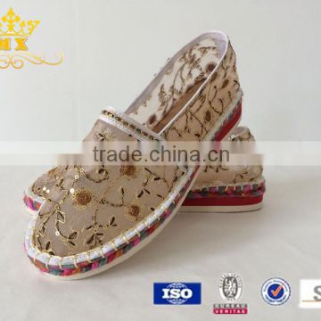 Womens Lace Espadrille Flat