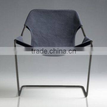 Carbon steel solid bar leisure chair, canvas garden chair, steel outdoor chair