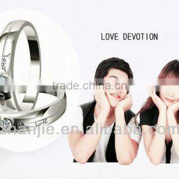 I LOVE U Message Custom Ring Heart Ring Titanium Ring 2013 Hot Sale!#41000