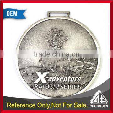 Open design low MOQ 3D embossed metal sport medal