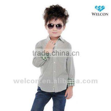 new fashion design brand long sleeve boys shirt 100% cotton boys clothes