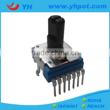 jiangsu 14mm 7 pin b 500k rotary linear potentiometer with plastic shaft