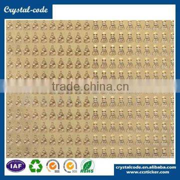 High quality self adhesive gold embossed sticker