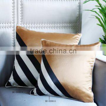 Best Selling square gold cotton hold pillow with zebra crossing