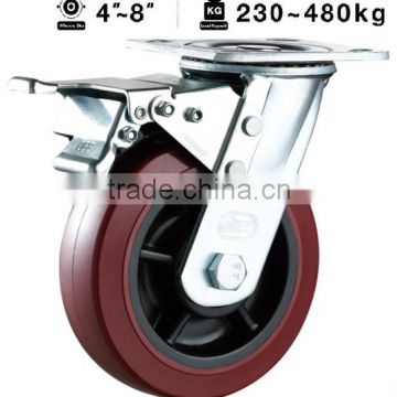 72 Series Swivel Total Lock PU Caster Heavy duty Caster Double Ball Bearing Caster