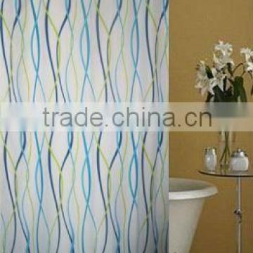 2012 wave design peva shower curtain