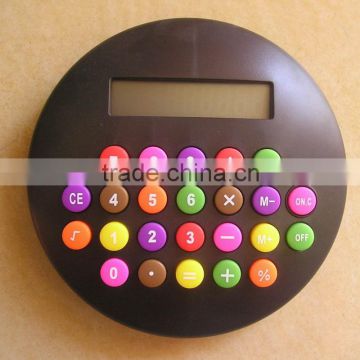 Round shape colorful 8 digital calculator