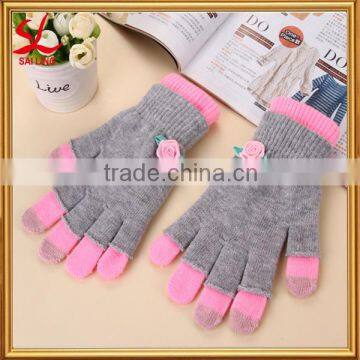 Jacquard Style Gloves Striped Touch Screen Gloves For Smart Phones Softextile Glove