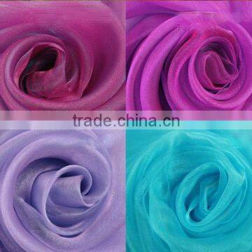 fancy colors snow organza fabric /wedding organza /shiny organza