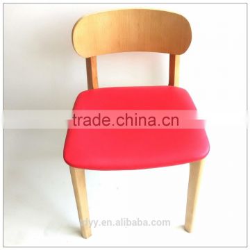 TDUK-04-3QVB HANGZHOU JIANDE TONGDA ASH WOOD NATURE COLOR FRAME RED ER DININING CHAIR