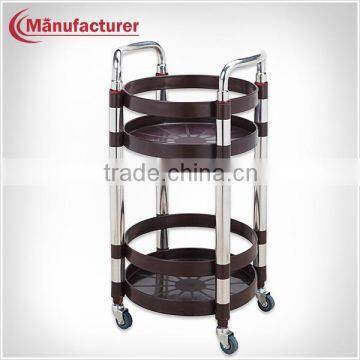 Coffee Color Removable Wine Rack Trolley ,Mobile Wine Serving Trolley For Hotel/Bar