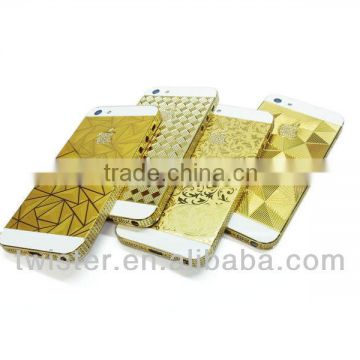 four style gold carve patterns or designs on woodwork diamond back cover for ipho 5