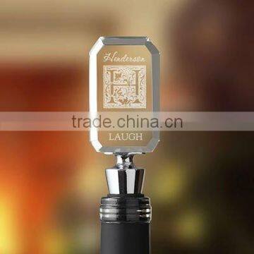 crystal custom wine stopper wiht engraving