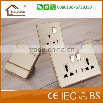 steel stainless 13A universal electrical power socket