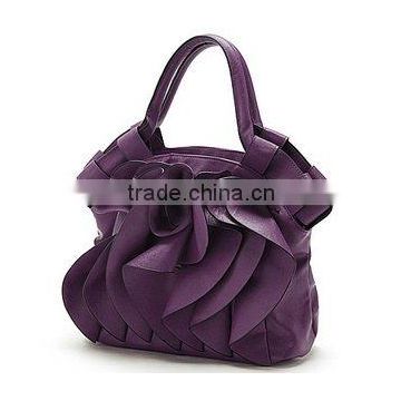 Purple wrinkle fashion handbag