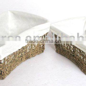 Seagrass Rope Woven Laundry Basket Set of Two