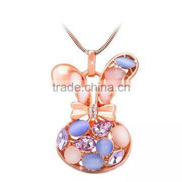 crystal rabbit long necklace all-match alloy pendant wholesale