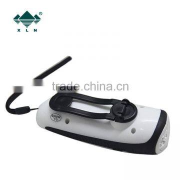 Mini Portable Crank Handle LED Dynamo Flashlight With Smartphone Charger