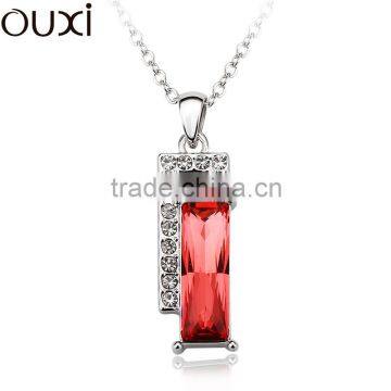 OUXI 2015 Love Heart Crystal Necklace OUXI -10854