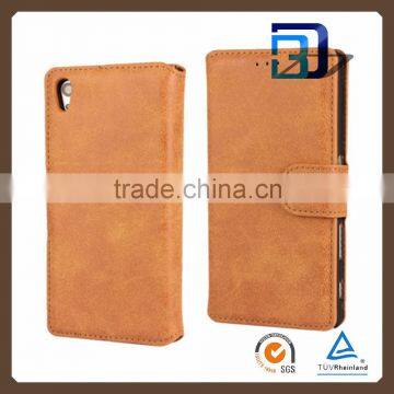 Wallet Function Retro Nubuck Leather Slim Wallet Phone Case Cover for Sony Xperia Z5 Compact photo-1