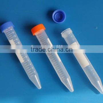 15ml conical centrifuge tubes colors in PP material