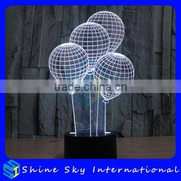 Acrylic Sculpture 3D Balloons LED Night Light Weeding Decoration Creative Stereoscopic 7 Colors Flashing Touch LED Night Light