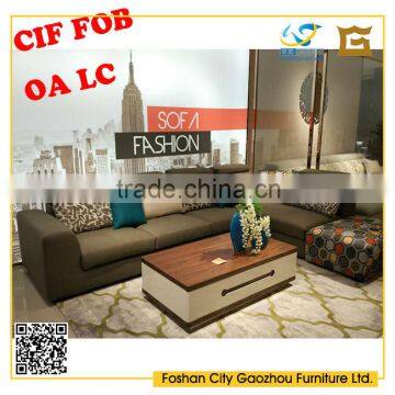 2016 simple and fresh style L shape fabric sofa