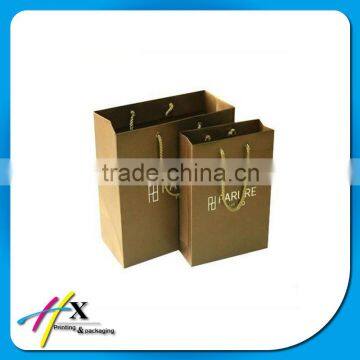 gold logo printed luxury kraft paper bag